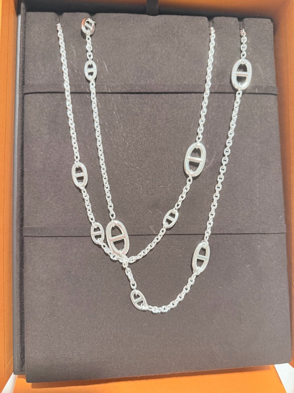 New neverworn Hermes Farandole Necklace 120 Chaine d'Ancle